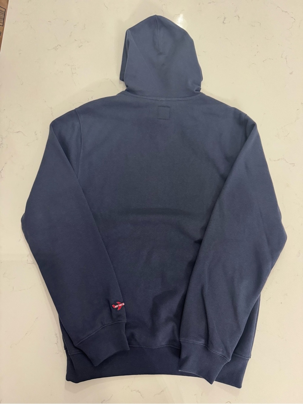 Vans Navy Hooded Sweatshirt with Mint 'Off The Wall' Logo - Picture 3 of 5